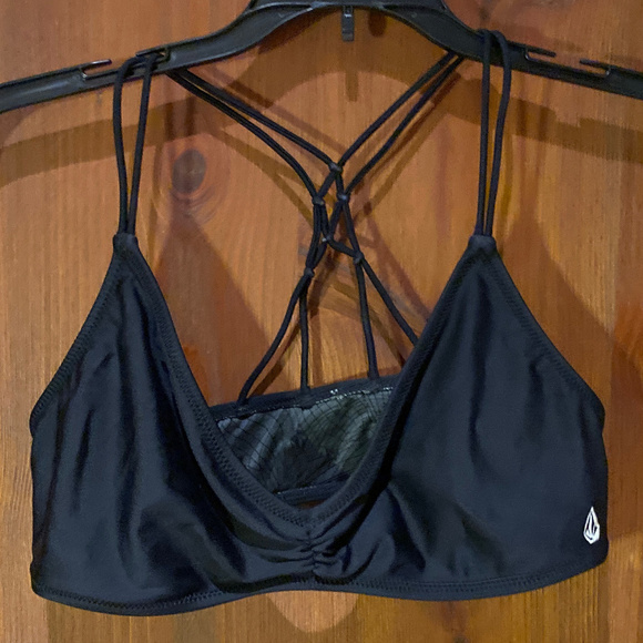 Volcom Other - VOLCOM Black Strappy Bikini Top Only Sz Large
